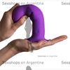 Dildo flexible violeta con sopapa y vibracion